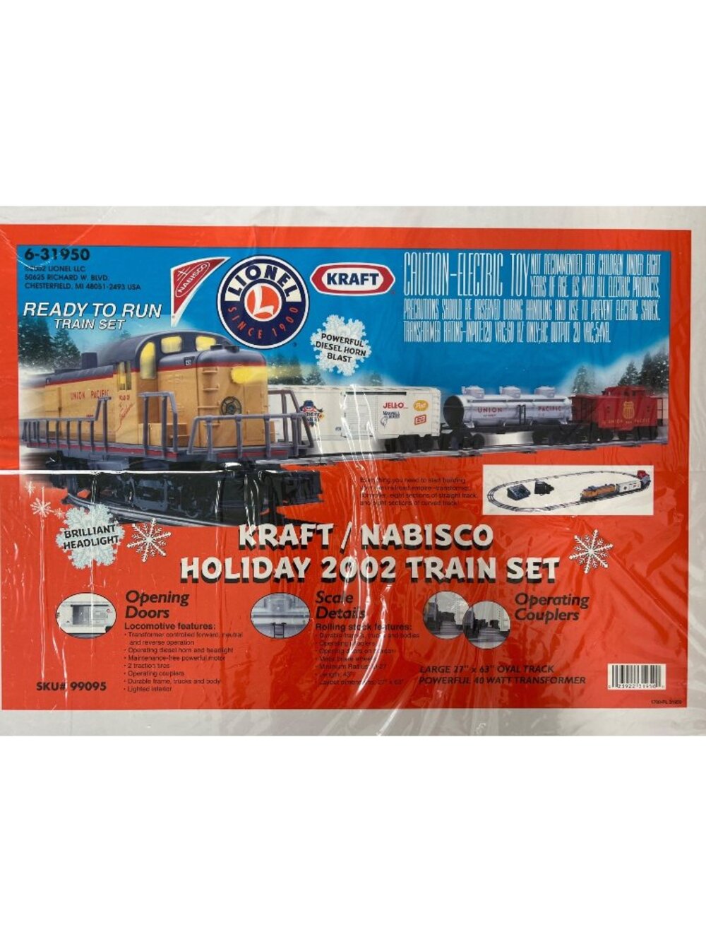 Lionel Kraft Nabisco Holiday 2002 Train Set Ready To Run Brilliant Lights NEW